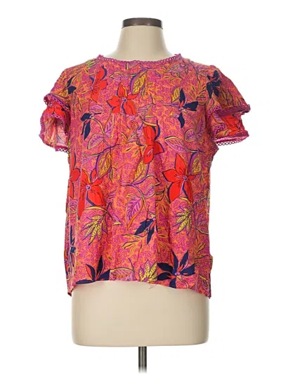 Pre-owned Rose + Olive Short Sleeve Blouse In Pink