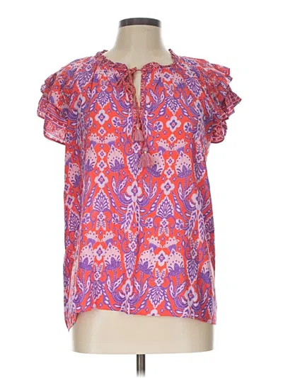 Pre-owned Rose + Olive Short Sleeve Blouse In Pink
