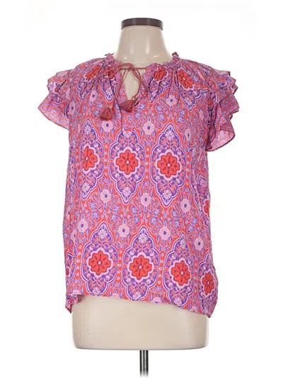 Pre-owned Rose + Olive Short Sleeve Blouse In Pink