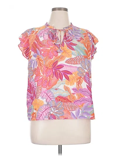 Pre-owned Rose + Olive Short Sleeve Blouse In Pink