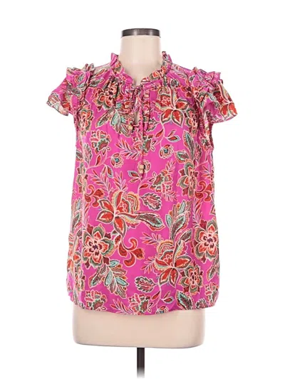 Pre-owned Rose + Olive Short Sleeve Blouse In Pink