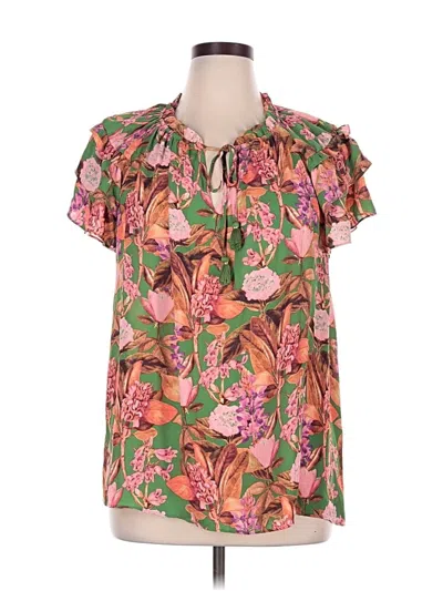 Pre-owned Rose + Olive Short Sleeve Blouse In Pink