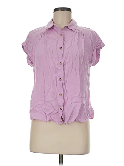 Pre-owned Rose + Olive Short Sleeve Blouse In Purple