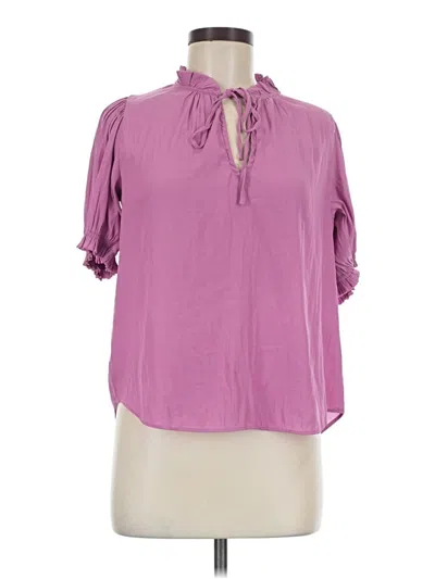 Pre-owned Rose + Olive Short Sleeve Blouse In Purple
