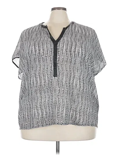 Pre-owned Rose + Olive Short Sleeve Blouse In Silver