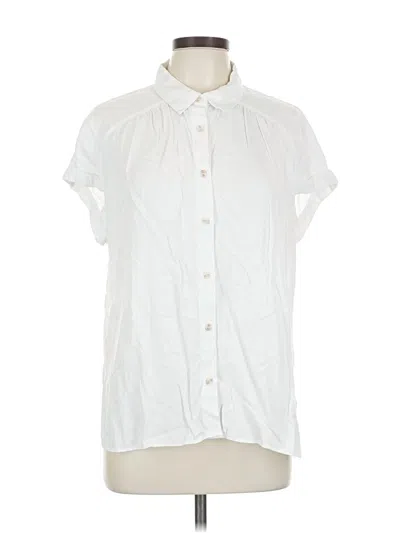 Pre-owned Rose + Olive Short Sleeve Blouse In White