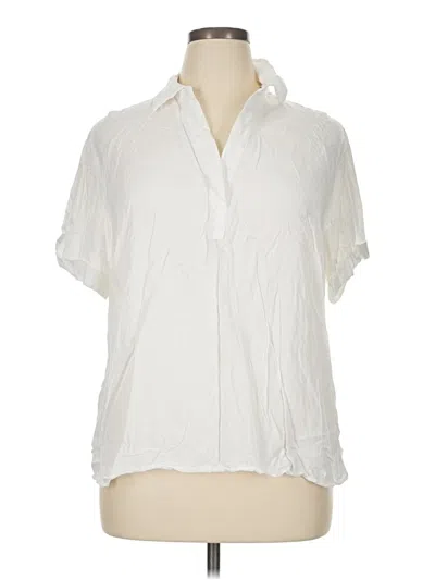 Pre-owned Rose + Olive Short Sleeve Blouse In White