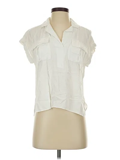 Pre-owned Rose + Olive Short Sleeve Blouse In White