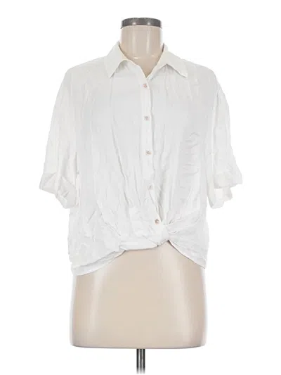 Pre-owned Rose + Olive Short Sleeve Blouse In White