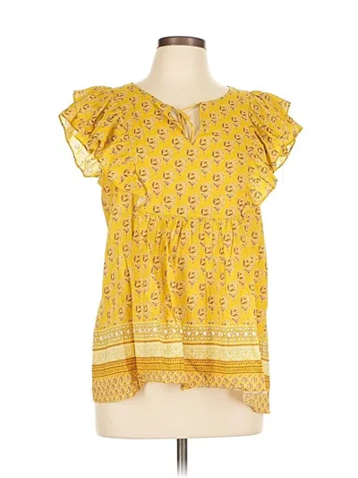 Pre-owned Rose + Olive Short Sleeve Blouse In Yellow