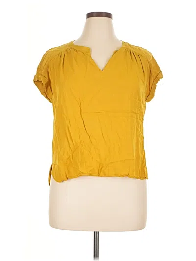 Pre-owned Rose + Olive Short Sleeve Blouse In Yellow