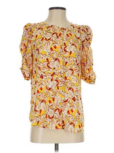 Pre-owned Rose + Olive Short Sleeve Blouse In Yellow