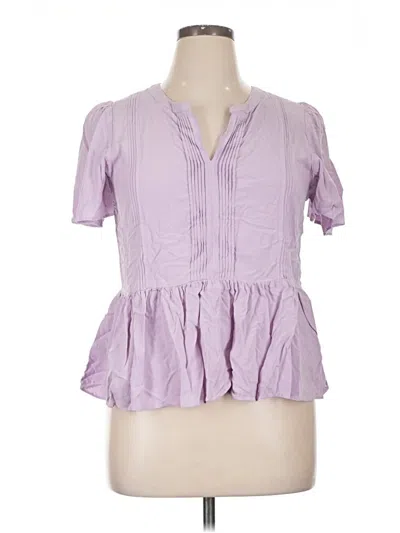Pre-owned Rose + Olive Short Sleeve Polo Shirt In Purple