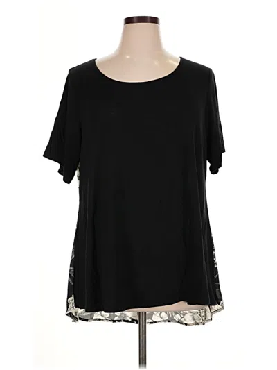 Pre-owned Rose + Olive Short Sleeve Top Black Cold Shoulder Neckline Tops