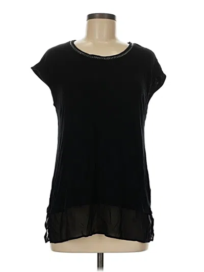 Pre-owned Rose + Olive Short Sleeve Top Black Scoop Neck Tops