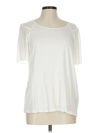 Pre-owned Rose + Olive Short Sleeve Top Ivory Cold Shoulder Neckline Tops In White