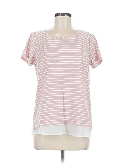 Pre-owned Rose + Olive Short Sleeve Top Pink Scoop Neck Tops