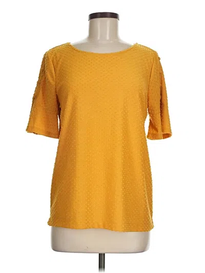 Pre-owned Rose + Olive Short Sleeve Top Yellow Boatneck Tops
