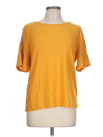 Pre-owned Rose + Olive Short Sleeve Top Yellow Boatneck Tops