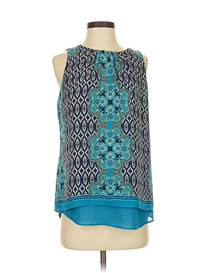 Pre-owned Rose + Olive Sleeveless Blouse In Blue