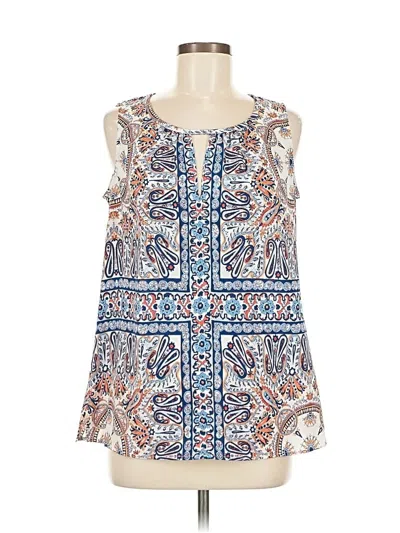 Pre-owned Rose + Olive Sleeveless Blouse In Blue