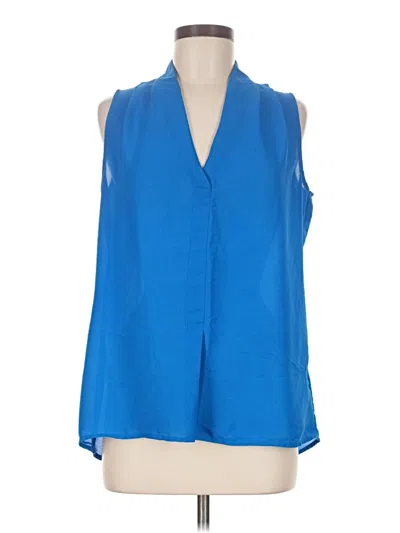 Pre-owned Rose + Olive Sleeveless Blouse In Blue