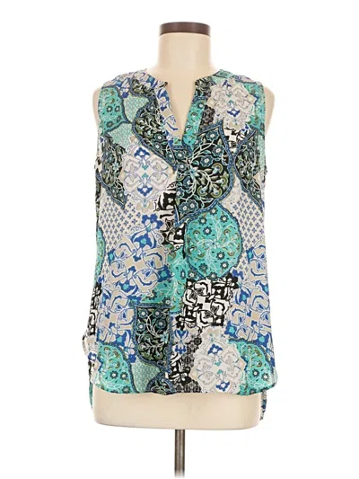Pre-owned Rose + Olive Sleeveless Blouse In Blue