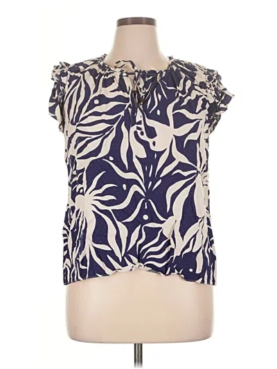 Pre-owned Rose + Olive Sleeveless Blouse In Blue