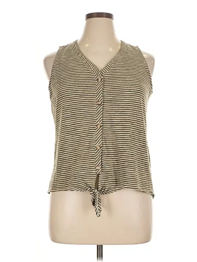 Pre-owned Rose + Olive Sleeveless Blouse In Brown