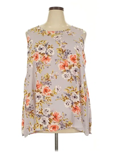Pre-owned Rose + Olive Sleeveless Blouse In Gray