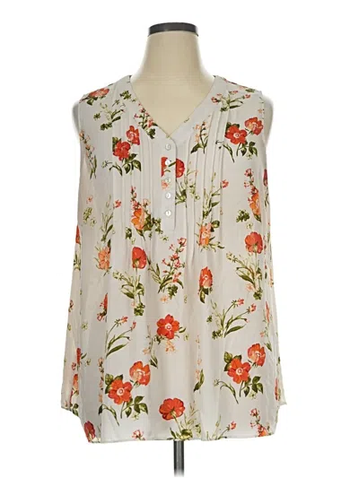 Pre-owned Rose + Olive Sleeveless Blouse In Ivory