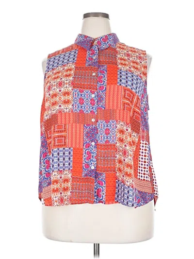 Pre-owned Rose + Olive Sleeveless Blouse In Orange