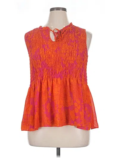 Pre-owned Rose + Olive Sleeveless Blouse In Orange