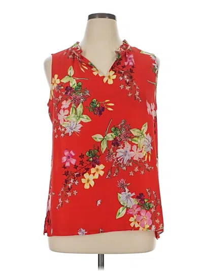 Pre-owned Rose + Olive Sleeveless Blouse In Red