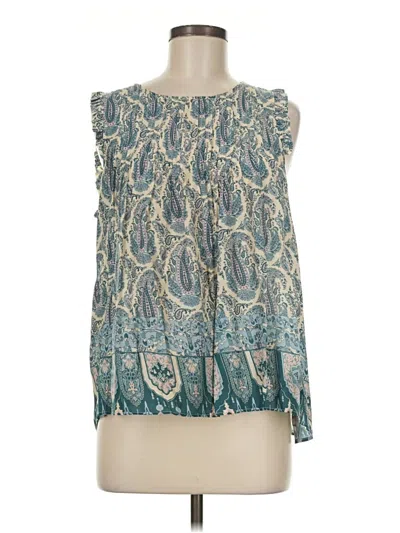 Pre-owned Rose + Olive Sleeveless Blouse In Teal