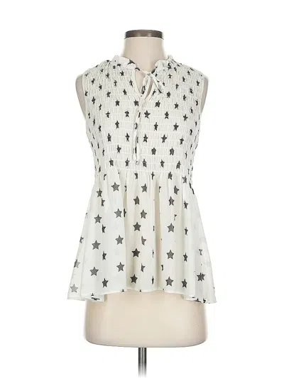 Pre-owned Rose + Olive Sleeveless Blouse In White