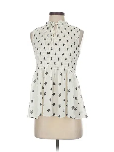 Pre-owned Rose + Olive Sleeveless Blouse In White
