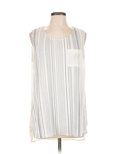 Pre-owned Rose + Olive Sleeveless Blouse In White