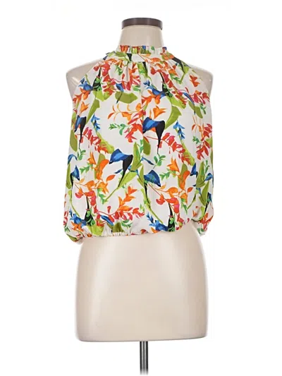 Pre-owned Rose + Olive Sleeveless Blouse In White