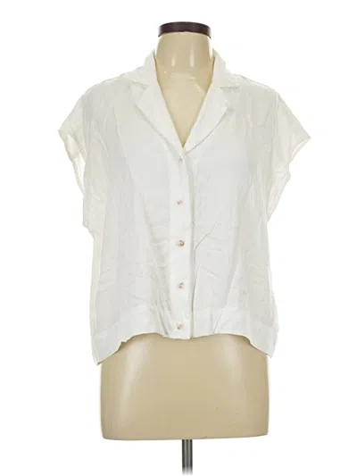 Pre-owned Rose + Olive Sleeveless Button Down Shirt In Ivory