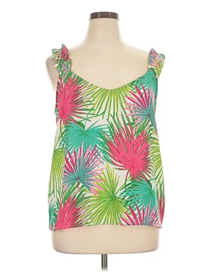Pre-owned Rose + Olive Sleeveless Top Green Sweetheart Neckline Tops