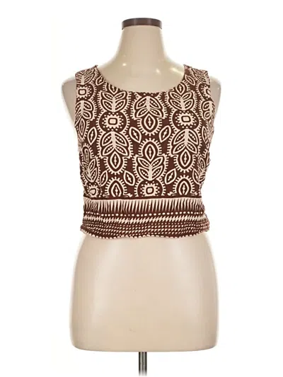 Pre-owned Rose + Olive Tank Top Brown Strapless Neckline Tops