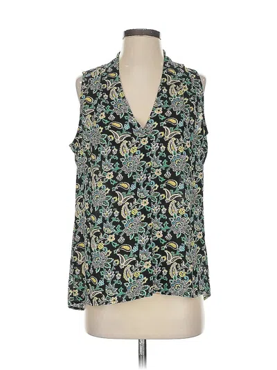 Pre-owned Rose + Olive Tank Top Teal Plunge Neckline Tops