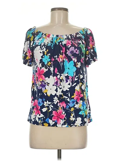 Pre-owned Rose + Olive Tube Top Blue Strapless Neckline Tops