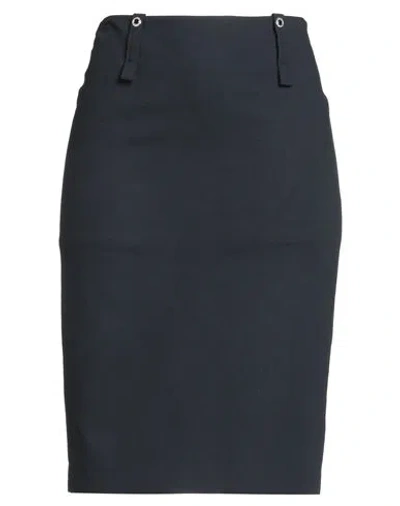 Rose Selavy Woman Midi Skirt Midnight Blue Size 12 Viscose, Wool, Polyester, Elastane