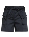 Rose Selavy Woman Shorts & Bermuda Shorts Midnight Blue Size 8 Cotton, Elastane In Black