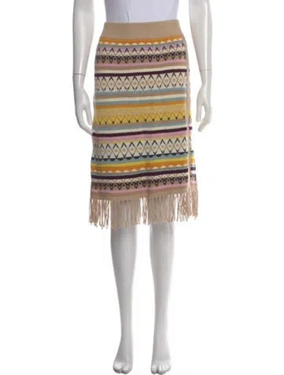 Pre-owned Rose Striped Knee-length Skirt W/ Tags In Neutral
