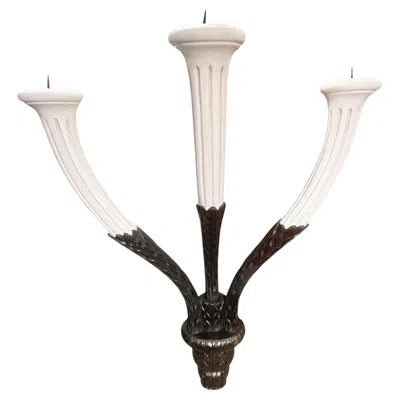 Pre-owned Rose Tarlow Neoclassical  Three Arm Candle Sconce In Red