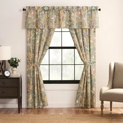 Rose Tree Belle Floral Tailored Window Valance In Beige