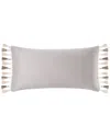 Rose Tree Belle Velvet Decorative Rectangular Throw Pillow In Gray